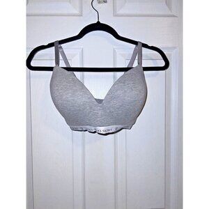 VICTORIAS'S SECRET Heather Gray T-Shirt Lightly Lined Wireless Bra Sz 32DDD